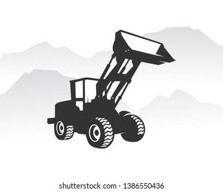 loader logo template vector. Heavy equipment logo vector for construction company. Creative dozer illustration for logo template.