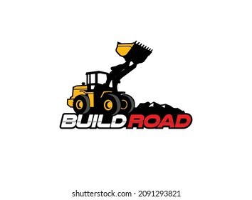 Loader logo vector for construction company. Vehicle equipment template vector illustration for your brand.