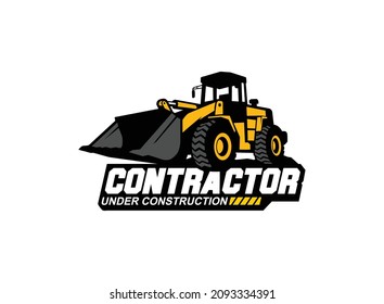 Loader logo vector for construction company. Vehicle equipment template vector illustration for your brand.