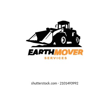 Loader logo vector for construction company. Vehicle equipment template vector illustration for your brand.