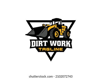 Loader Logo Vector For Construction Company. Vehicle Equipment Template Vector Illustration For Your Brand.