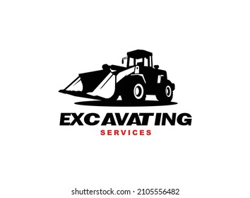 Loader logo vector for construction company. Vehicle equipment template vector illustration for your brand.