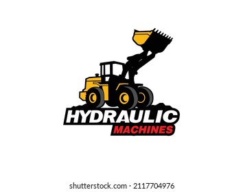 Loader logo vector for construction company. Heavy equipment template vector illustration for your brand.