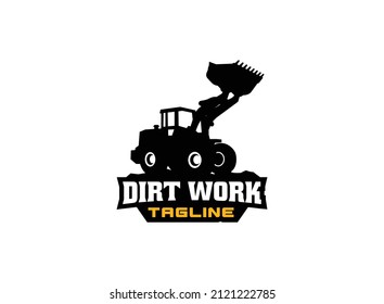 Loader logo vector for construction company. Heavy equipment template vector illustration for your brand.