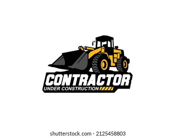 Loader logo vector for construction company. Heavy equipment template vector illustration for your brand.