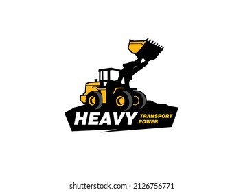 Loader logo vector for construction company. Heavy equipment template vector illustration for your brand.