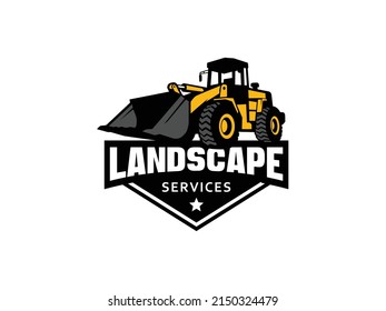 Loader logo vector for construction company. Heavy equipment template vector illustration for your brand.