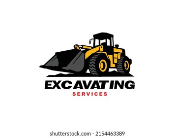 Loader logo vector for construction company. Heavy equipment template vector illustration for your brand.