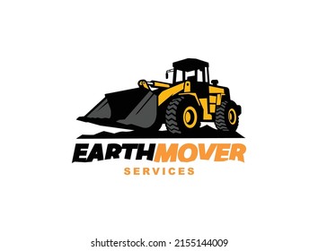 Loader logo vector for construction company. Heavy equipment template vector illustration for your brand.