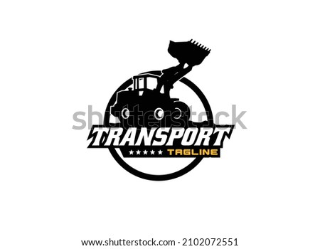 Loader logo vector for construction company. Vehicle equipment template vector illustration for your brand.