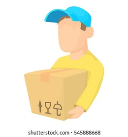 Loader man icon. Cartoon illustration of loader man vector icon for web