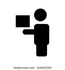 icono del hombre cargador o logotipo símbolo de signo aislado ilustración vectorial - iconos vectoriales de estilo negro de alta calidad
