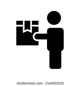 icono del hombre cargador o logotipo símbolo de signo aislado ilustración vectorial - iconos vectoriales de estilo negro de alta calidad

