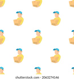Loader man pattern seamless background texture repeat wallpaper geometric vector