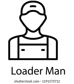 Loader man or worker line icon design avatar