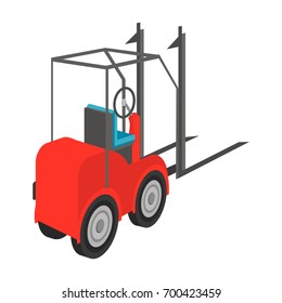Loader for moving loads. Transportation and delivery single icon in cartoon style isometric vector symbol stock illustration web.