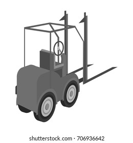Loader for moving loads. Transportation and delivery single icon in monochrome style isometric vector symbol stock illustration web.