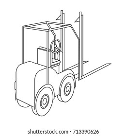Loader for moving loads. Transportation and delivery single icon in outline style isometric vector symbol stock illustration web.