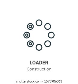 Loader outline vector icon. Thin line black loader icon, flat vector simple element illustration from editable construction concept isolated on white background