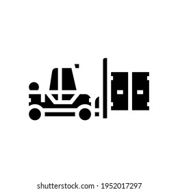 loader port glyph icon vector. loader port sign. isolated contour symbol black illustration