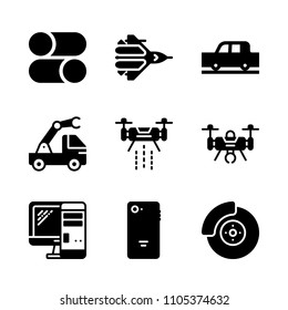 loader, social, working and mobile icons in Technology vector set. Graphics for web and design