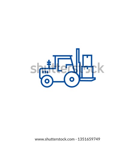 Loader truck line icon concept. Loader truck flat  vector symbol, sign, outline illustration.