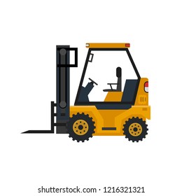 Loader vector icon. Forklift truck cargo illustration