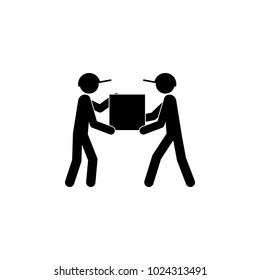 loaders carry the packing box icon. Element of logistic for mobile concept and web apps. Icon for website design and development, app development. Premium icon on white background