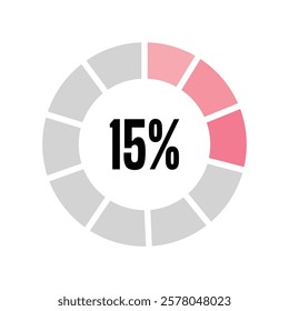 loading 15% icon vector design isolated white background.