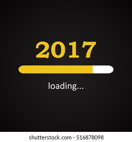 Loading 2017 inscription bar - flat design template, yellow edition