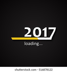 Loading 2017 inscription bar - flat design template, yellow edition