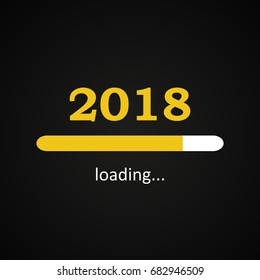Loading 2018 inscription bar - flat design template, yellow edition