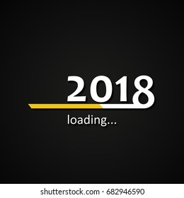 Loading 2018 inscription bar - flat design template, yellow edition