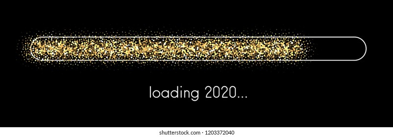 Loading 2020 New Year creative festive banner. Vector background.