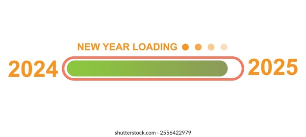 Loading 2024 to 2025 progress bar. Happy new year 2025 welcome. Year changing from 2024 to 2025. end of 2024 and starting of 2025. Almost reaching New Year Wishes. start goal and planning.