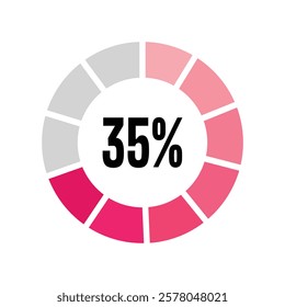 loading 35% con vector design isolated white background.