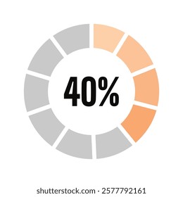 loading 40% icon isolated white background.