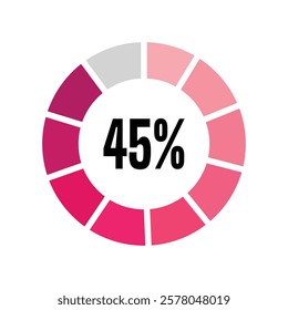 loading 45% icon vector design isolated white background.