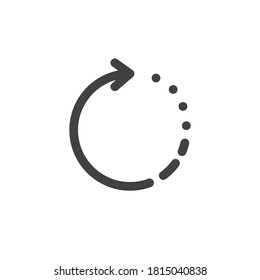 Loading arrow line icon. linear style sign for mobile concept and web design. Reload arrow outline vector icon. Symbol, logo illustration. Vector graphics