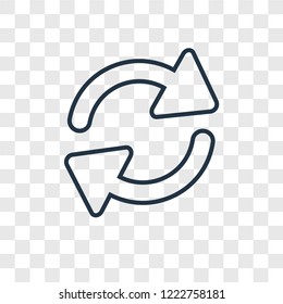 Loading Arrows concept vector linear icon isolated on transparent background, Loading Arrows concept transparency concept in outline style