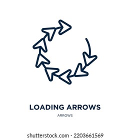 Loading Arrows Icon From Arrows Collection. Thin Linear Loading Arrows, Arrow, Interface Outline Icon Isolated On White Background. Line Vector Loading Arrows Sign, Symbol For Web And Mobile