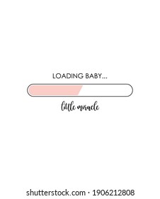 Loading baby text vector, minimalist text, home poster, graphic inspirational card