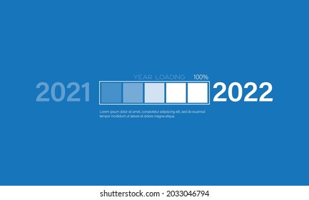 Loading Bar From 2021 To 2022. New Year Resolution. Happy New Year