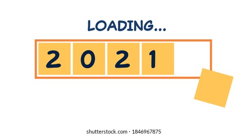 Loading bar for 2021 goal planning business concept, vector illustration for graphic design, flat style