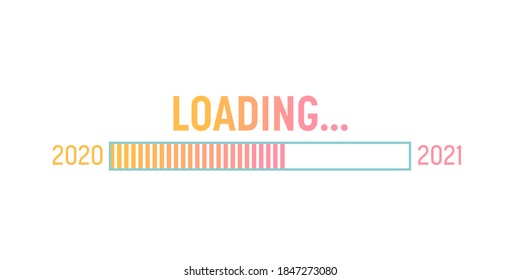 Loading bar for 2021 goal planning business concept, vector illustration for graphic design, flat style