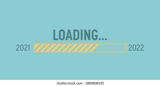 Loading bar year’s 2021 to new year’s 2022, Goal planning and strategy business concept, Vector illustration flat style for graphic design, website, banner or business content background