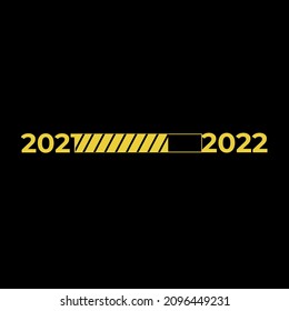 Cargando el año 2021 del bar al 2022 del nuevo año, Planificación de objetivos y concepto de negocio de estrategia, Estilo plano de ilustración vectorial para diseño gráfico, sitio web, banner o fondo de contenido empresarial