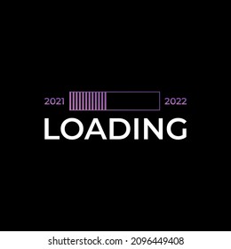 Loading bar year’s 2021 to new year’s 2022, Goal planning and strategy business concept, Vector illustration flat style for graphic design, website, banner or business content background