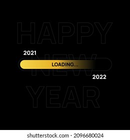 Loading bar year’s 2021 to new year’s 2022, Goal planning and strategy business concept, Vector illustration flat style for graphic design, website, banner or business content background	