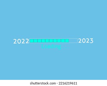 loading bar from 2022 to 2023 which is almost complete. for new year theme backgrounds and templates.